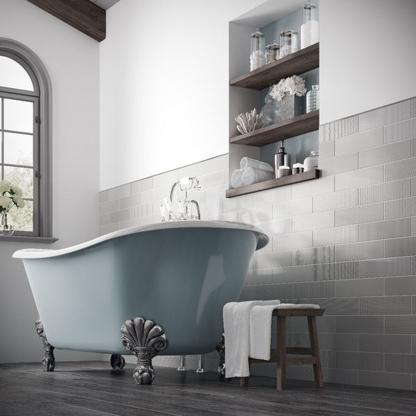 Crafted Patterns Grey wall tiles 75 x 300mm