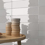 Crafted Plain Grey wall tiles 75 x 300mm